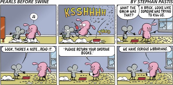 Pearls Before Swine is a satirical comic strip which debuted on December 31, 2001.