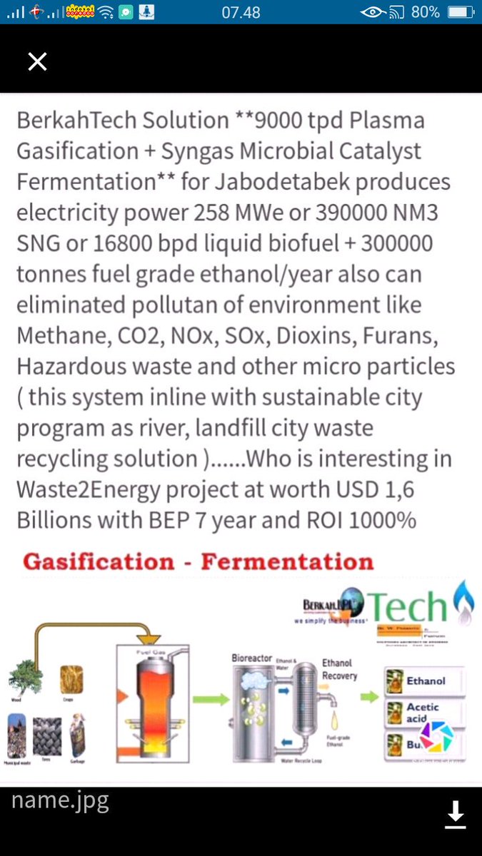 DrPramasto's tweet photo. @Dinas_LHdki Berkah Plasma Gasikasi + Greensky Integrated Biorefinery.....mampu olah MSW ...hasilkan BBM/BBG di 12000 kcal/kg @ Rp 3500 😊👍👍👍 https://t.co/gjxPgWmo5U