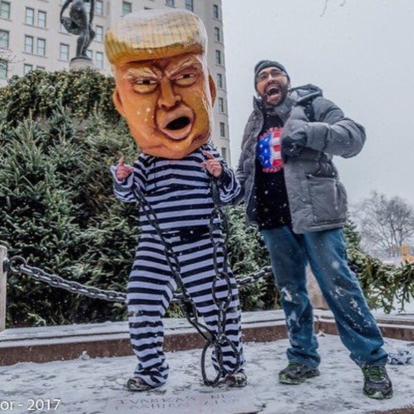Power2thePuppet's tweet image. Some end of year fun w @BackboneCampaig - we held a citizens arrest of Trump for crimes vs humanity &amp;amp; the planet outside the Plaza &amp;amp; Trump Tower #ArrestTrump