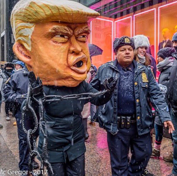 Power2thePuppet's tweet image. Some end of year fun w @BackboneCampaig - we held a citizens arrest of Trump for crimes vs humanity &amp;amp; the planet outside the Plaza &amp;amp; Trump Tower #ArrestTrump