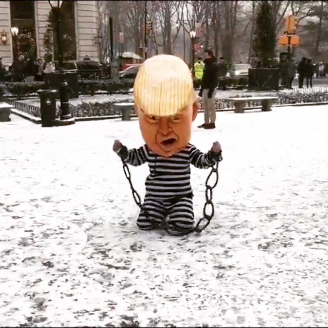 Power2thePuppet's tweet image. Some end of year fun w @BackboneCampaig - we held a citizens arrest of Trump for crimes vs humanity &amp;amp; the planet outside the Plaza &amp;amp; Trump Tower #ArrestTrump