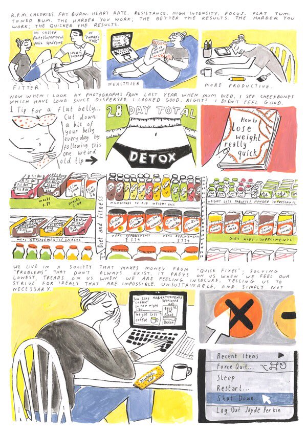 jaydeperkin's tweet image. New year. New you. The media uses this time of year to prey on our securities. Don't buy into shitty fads, surround yourself with people who love &amp;amp; respect you. do whatever you need to do, but do it for you, not anyone else. (my comic 'Fitter, Healthier') happy new year✌️🥑❤️