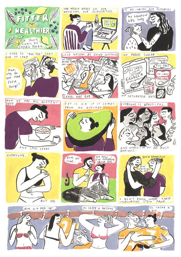 jaydeperkin's tweet image. New year. New you. The media uses this time of year to prey on our securities. Don't buy into shitty fads, surround yourself with people who love &amp;amp; respect you. do whatever you need to do, but do it for you, not anyone else. (my comic 'Fitter, Healthier') happy new year✌️🥑❤️