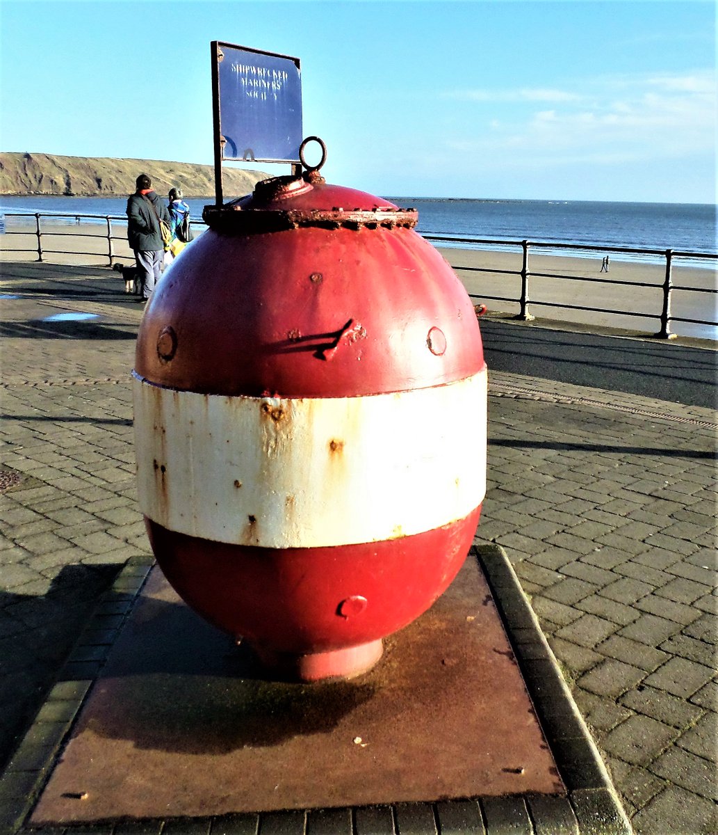 WaltonBob's tweet image. For #IronworkThursday is this WW2 mine on the promenade at #Filey, used as a collecting box for the Shipwrecked Mariners' Society, founded in 1839. 
There are about 50 around the UK coastline, and four at #Yorkshire Coast ports. 
@ShipwreckedSoc