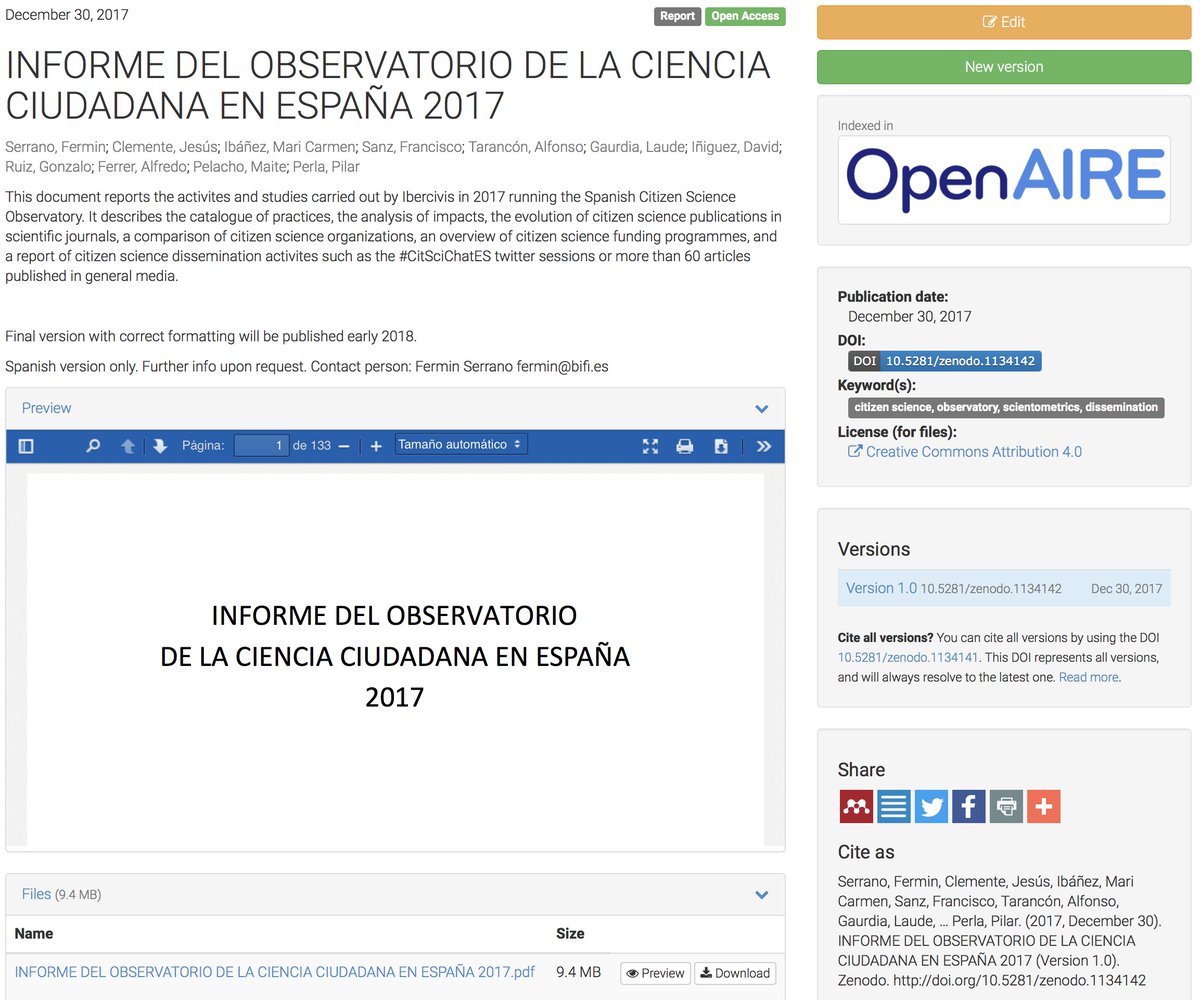 Ibercivis's tweet photo. INFORME DEL OBSERVATORIO DE LA #CIENCIACIUDADANA EN ESPAÑA 2017 Para cerrar el año en forma, publicamos con licencia abierta la primera versión resultado del Observatorio @CCiudadanaEs https://t.co/nMBnpjH8r9 https://t.co/bIWr5MWzRX