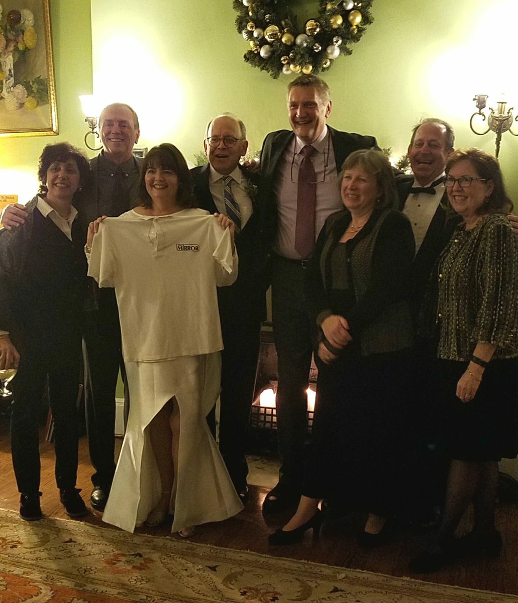 thomasmcallahan's tweet photo. A #mirrorcle. Only 35 years post graduation, a wonderful celebration with @walsh_mm and @xavbyrd last night. @FairfieldMirror #stagmates https://t.co/BUljfJLniU