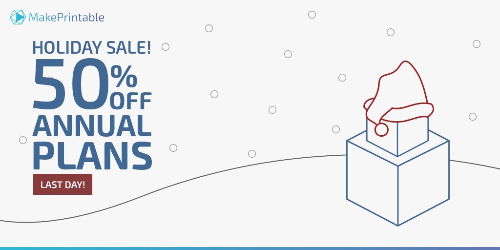 MakePrintable's tweet photo. Get an annual MakePrintable plan for 50% less. Pick the membership that suits your needs. This is the last chance to get this great deal. Get Plan Now: https://t.co/cQDuDqZCjV
#3dprinting #3dprint #3d https://t.co/K9hDltAjn5