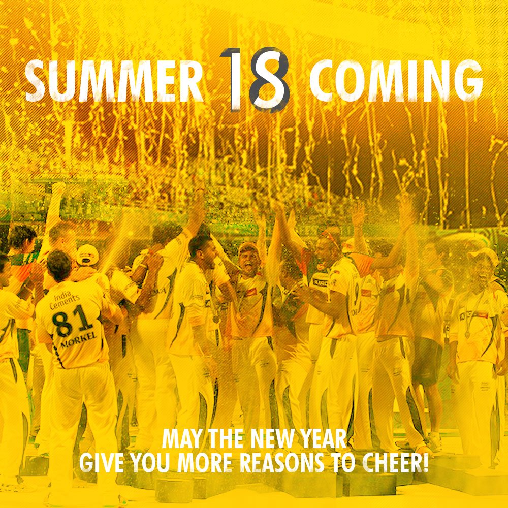 ChennaiIPL's tweet photo. This Super 2018, roar your way forward with renewed self-belief. Your dreams shall come true. #SummerIsComing #WhistlePodu #Super2018 🦁💛 https://t.co/XMmbrz8VRE