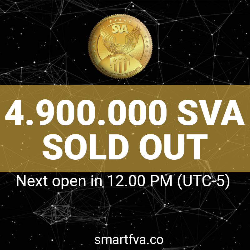 SmartFVA's tweet photo. Thank you everyone for participating in 31th round ICO! 
All 100,000 SVA Coins has been sold out in only “8 minutes" !!!

Last round  ICO is open at December 31, 2017 12:00 PM (UTC/GMT-5)

Last chance for get SVA Coin!

Join us: https://t.co/ViNWac8IB5

#SVA #ICO https://t.co/z8Xj48gNy2