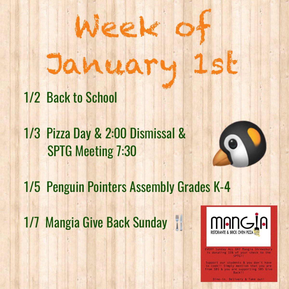 ShrewsburyPTA's tweet photo. HAPPY NEW YEAR (a day early!!) It’s hard to believe tomorrow is 2018 &amp; back to SBS on Tuesday! Let’s start the new year off on the right foot with a GREAT week!! 🐯💚👍🏼🎉2️⃣0️⃣1️⃣8️⃣🎉 #SBS #sptg #tigerpride https://t.co/IJVsJAKHVY