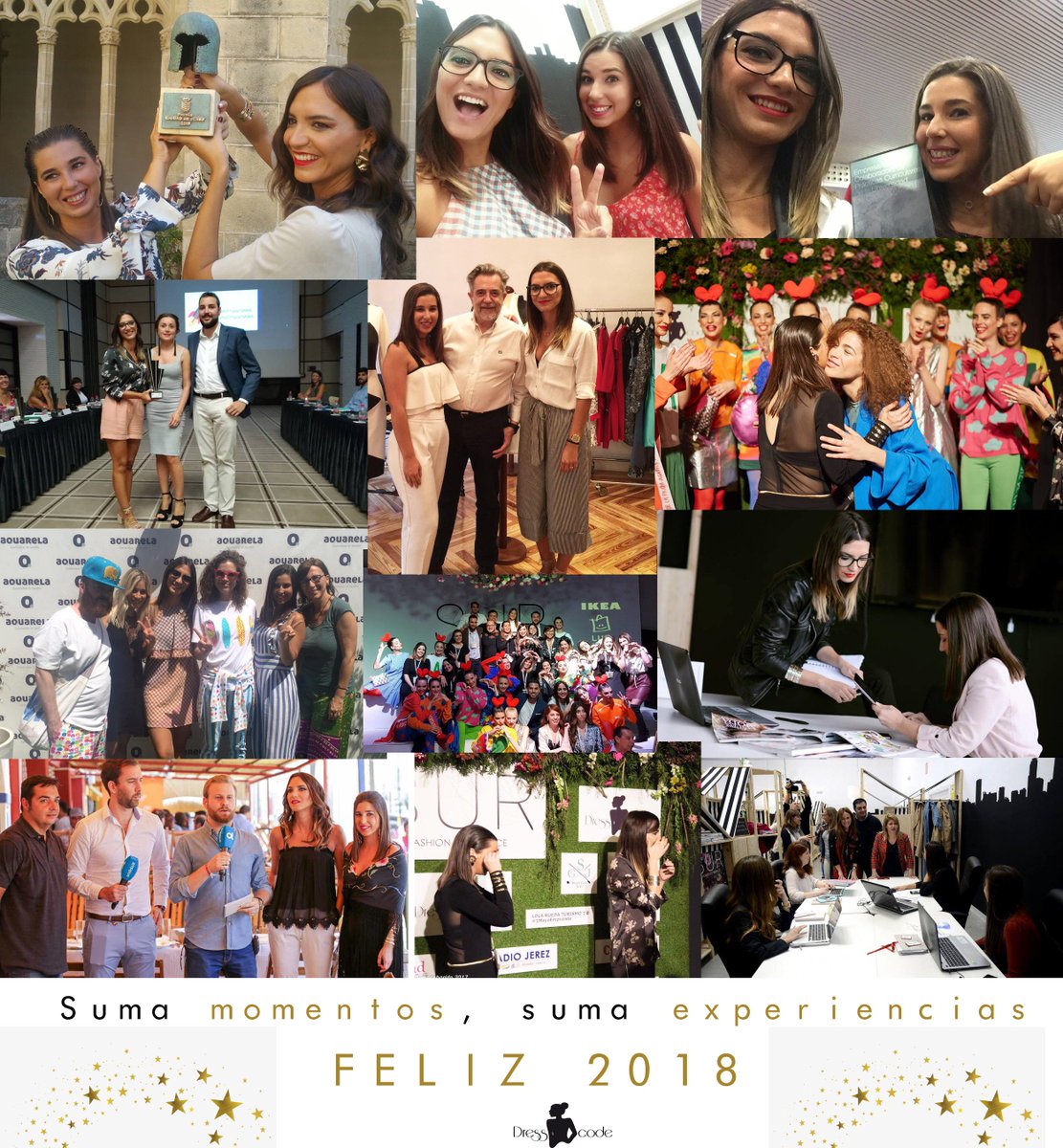 DressCodeCom's tweet image. El 2017 ha supuesto un año lleno de emociones, de lucha, de reconocimientos y de grandes personas. Seguimos sumando momentos, seguimos sumando experiencias. ¡Vamos a por un 2018 lleno de nuevos proyectos, ilusiones, oportunidades y sueños! ¡Feliz año nuevo! #conectadresscode