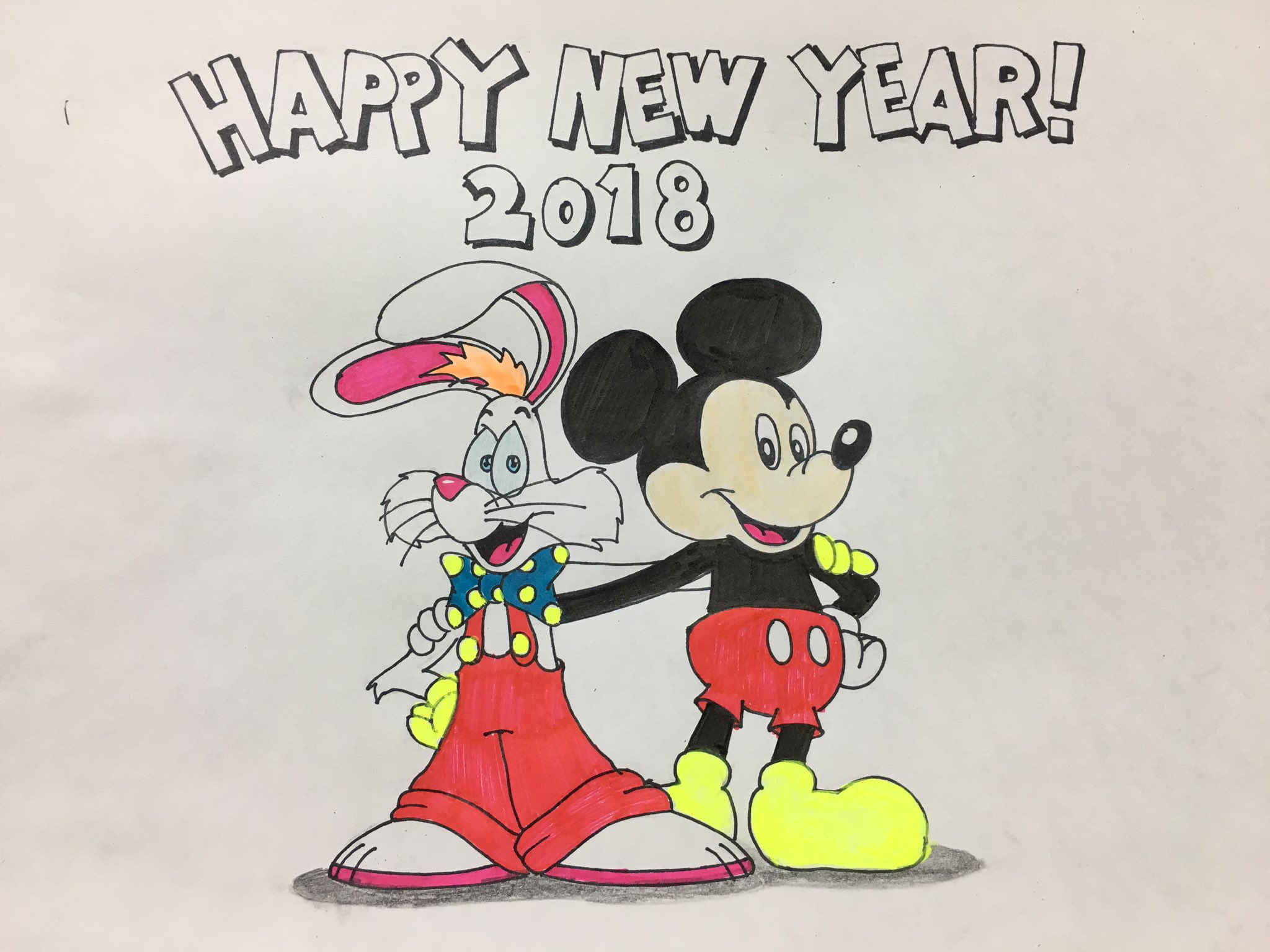 トゥーンタウンマニア Ar Twitter あけましておめでとうございます Happy New Year ロジャーラビット ミッキーマウス ディズニー