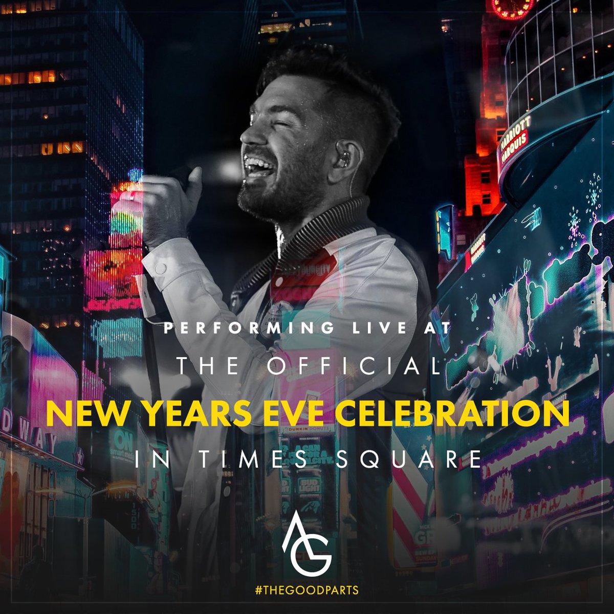 andygrammer's tweet image. I grew up an hour from Times Square playing small divey venues in NYC. That makes tonight so much sweeter!! Tune in and let’s party together! 🎊🗽❄️🎉 @abc @foxtv @mtv @cnn @univision