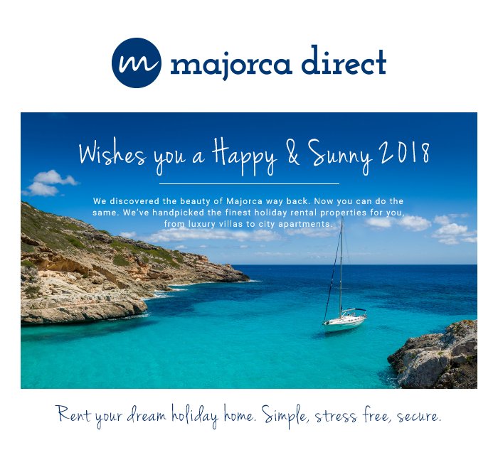 MajorcaDirect1's tweet image. @MajorcaDirect1 Wishes You a Happy &amp;amp; Sunny New Year 2018
majorcadirect.com