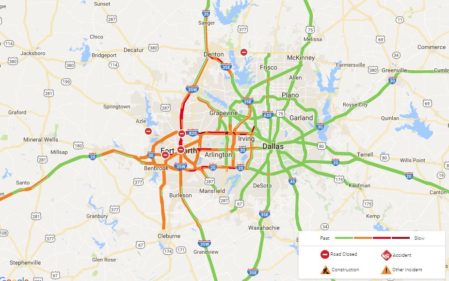 NBCDFWWeather's tweet photo. Bridges and overpasses are icing over across DFW. Take it slow if you have to hit the roads today https://t.co/WeBf22TTTZ #NBCDFWIce https://t.co/NBq0y6UUQX