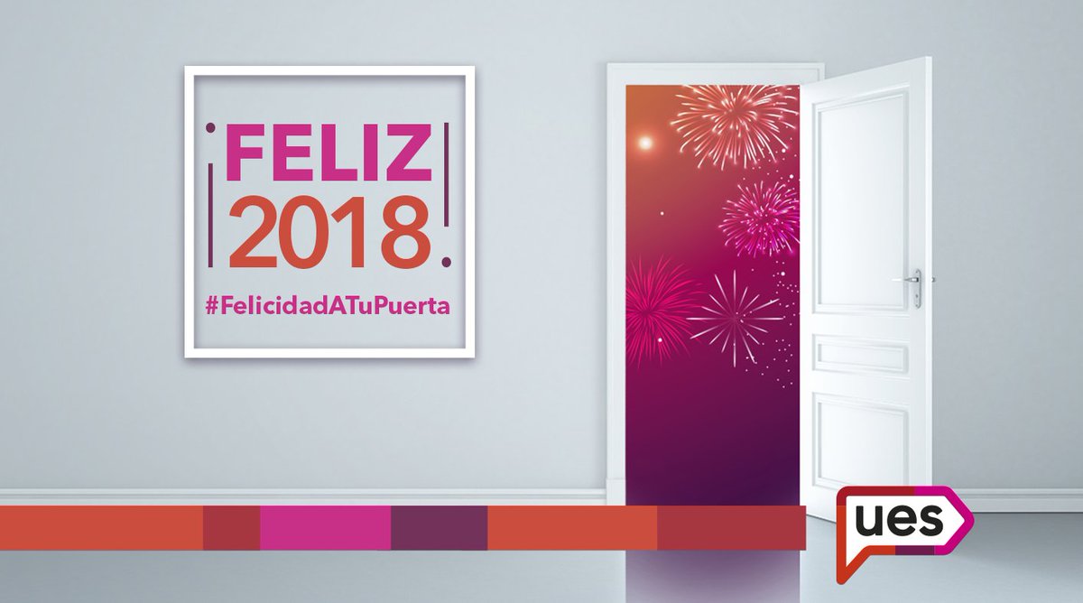 uesuruguay's tweet photo. ¡El 2018 está llegando! Abrí la puerta y dejalo entrar 😀 
Les deseamos un muy feliz año nuevo de parte de todo el equipo @UES ♥ #FelicidadATuPuerta #Feliz2018 https://t.co/VB0DyNeaJZ