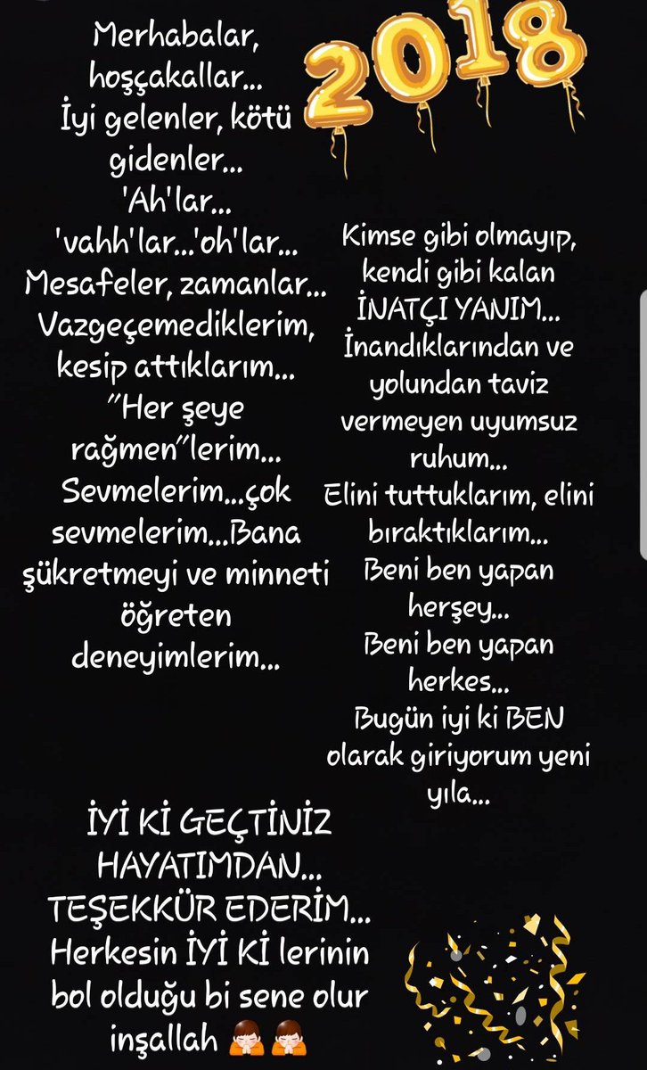 Kavgasız gürültüsüz huzurlu mutlu bi sene olur inşallah 🙏