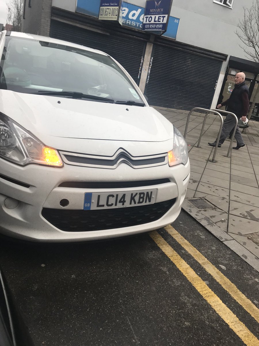 summer2222's tweet photo. @Hillingdon I think you may need to give your parking wardens some new training! Not only were they parked on double yellows, but they were also obstructing the road, wouldn’t move for us, so we had to mount the kerb to get round. Here is the offending vehicle and driver... https://t.co/vBtAaPJFsU