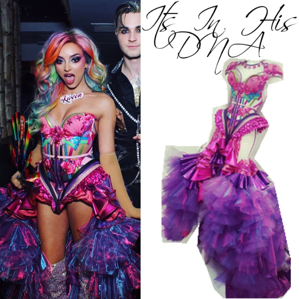 its_in_his_dna's tweet photo. Shaneeda Nibbles @LittleMix | #Jades25thKiKi | December 16, 2017
@JurajZigman Custom Dress
@WigsByVanity Custom Pastel Rainbow Wig
@LefranCreative Custom ‘Kween’ Necklace
@willam AAA Fan: $25
Custom Boots from the Glory Days Tour https://t.co/8dvgfzCTLY