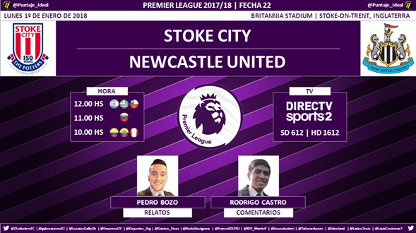 Puntaje_Ideal's tweet photo. #FútbolEnDIRECTV ⚽️ | #StokeCity vs. #NewcastleUnited
Relata: @pedrobozoa | Comenta: @rodrigojcastro
#SoySportista 📺 | #Torneos | #PremierConResaca 🇬🇧
Dale RT https://t.co/eTqaPmLcn7