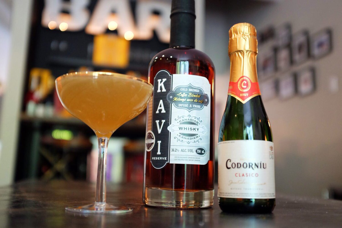 kaviwhisky's tweet photo. Bringing 2018 home with some Sparkling Coffee Whisky Sours. Recipe curtesy of @sparklingwinos #2018
1.5 oz Kavi Reserve
2 oz Dry Sparkling Wine (we used Codorniu Cava!)
1/2 an Egg White
1.5 oz Lemonade
A splash of Lemon Juice and Lemon Zest twist. https://t.co/wtfuZ4iuiF