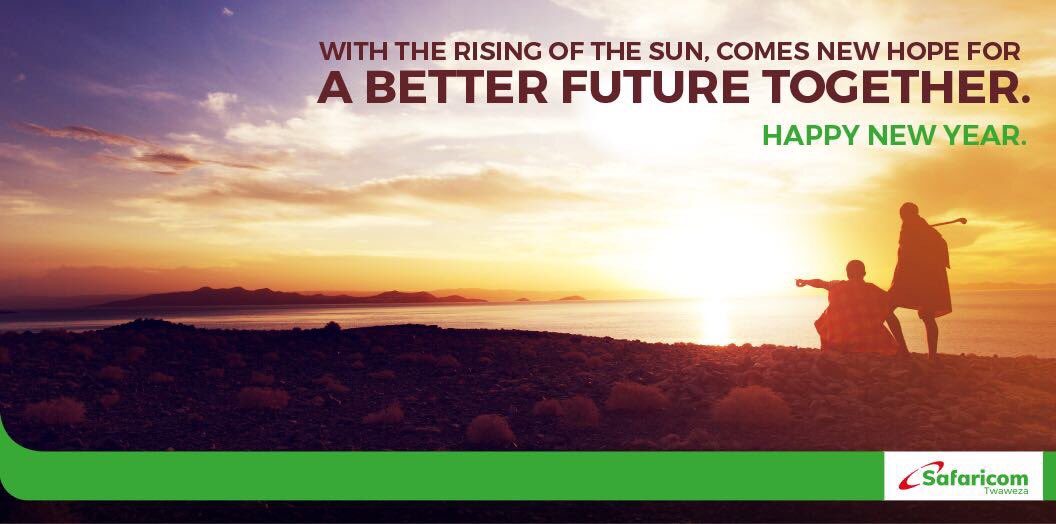 SafaricomPLC's tweet photo. May this new year bring forth warmth, love and peace that illuminates your hopes and dreams. Happy New Year 🎊 Fam! #Twaweza https://t.co/MKcxNQWM2z