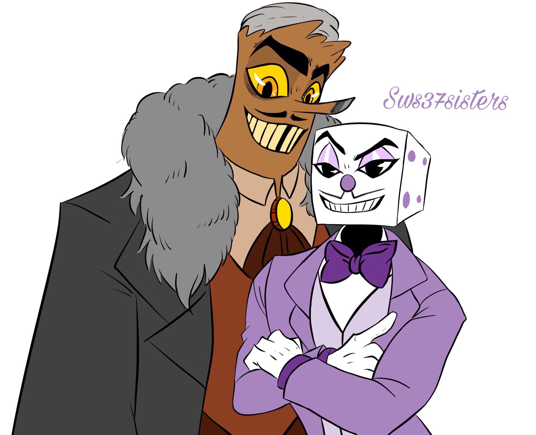 sws37sisters on X: I think king dice didn't know about it 🤭❤️ I hope you  like it❤️❤️😉😉 #cupheadfanart #mugman #kingdice #ArtistOnTwitter  #cupheadshow #cuphead  / X