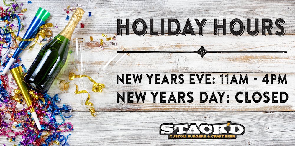StackdWexford's tweet photo. We are open today until 4PM, so swing by to enjoy a delicious last lunch of 2017! Happy New Year everyone, thanks for a great first year in Wexford! #stackdpgh https://t.co/ztMLhlxK98