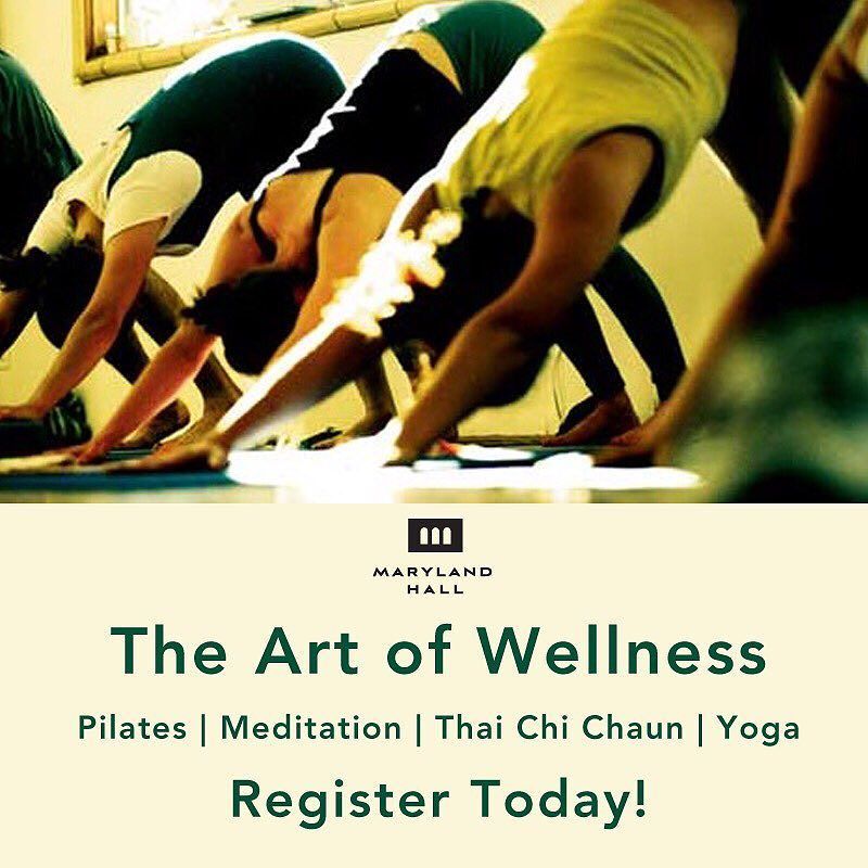 MarylandHall's tweet photo. Treat yourself this new year by registering for an Art of Wellness class at Maryland Hall. We offer a variety of classes from meditation, pilates mat and barre, yoga, and thai chi chuan. Sign up now at https://t.co/LgDFyV01w3
#mdhall #marylandhall #art… https://t.co/HdZ2h4Wsaf https://t.co/EXrsEzStwo