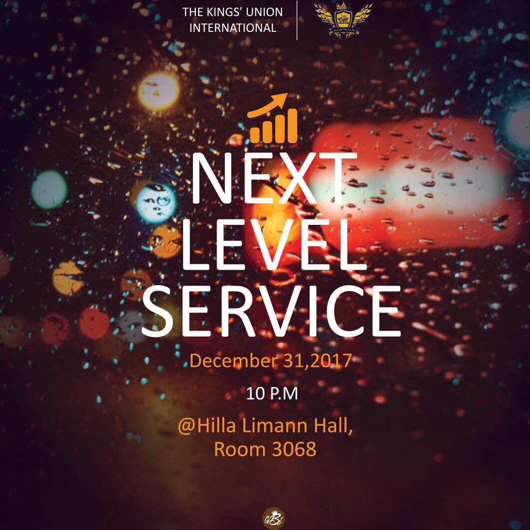 thekingsunion's tweet photo. The best way to crown the year #TheNextLevelService. Join us as we move to higher heights.

Shalom.

#2017 
#BuildingTheStage
#December31 
#NextLevelService 
@thekingsunion https://t.co/sJSEkl6bcG
