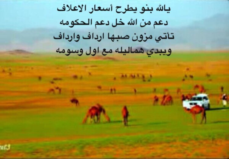 vib151515's tweet photo. يالله بنوٍ يطرح اســعار الاعـــلاف  
دعــمٍ من الله خـــــل دعم الحكومه
تاتي مزونٍ صبّها ارداف وارداف
ويبــدي هَــماليله مع اول وســـومه

#يارب #اللهم_أغثنا  #الأستغفار #أستغفر_الله https://t.co/MI2JvWLpvl