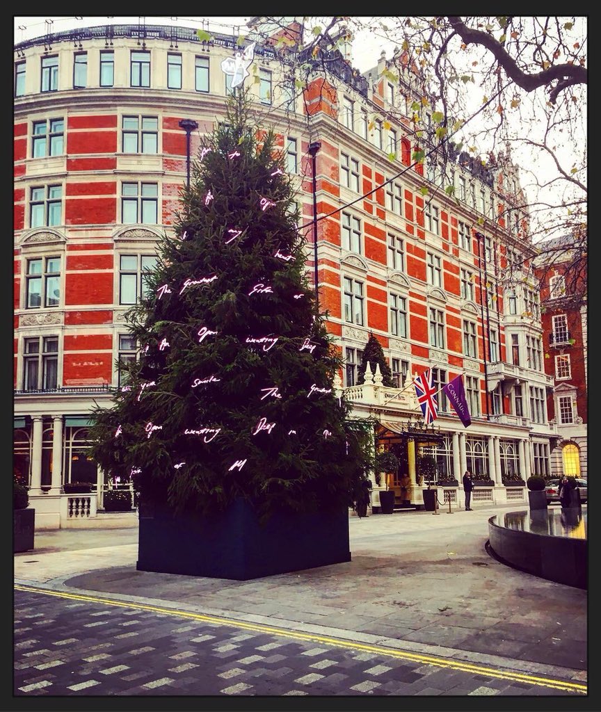 LightInitiative's tweet photo. Connaught Hotel Christmas Tree - Working for Tracey Emin Studio Light Initiative created and installed 93 ‘neon’ words, a wireless control system and bespoke rigging infrastructure, from engagement to delivery in 4 weeks...more info on our FB page. https://t.co/y2UZuXmZv3