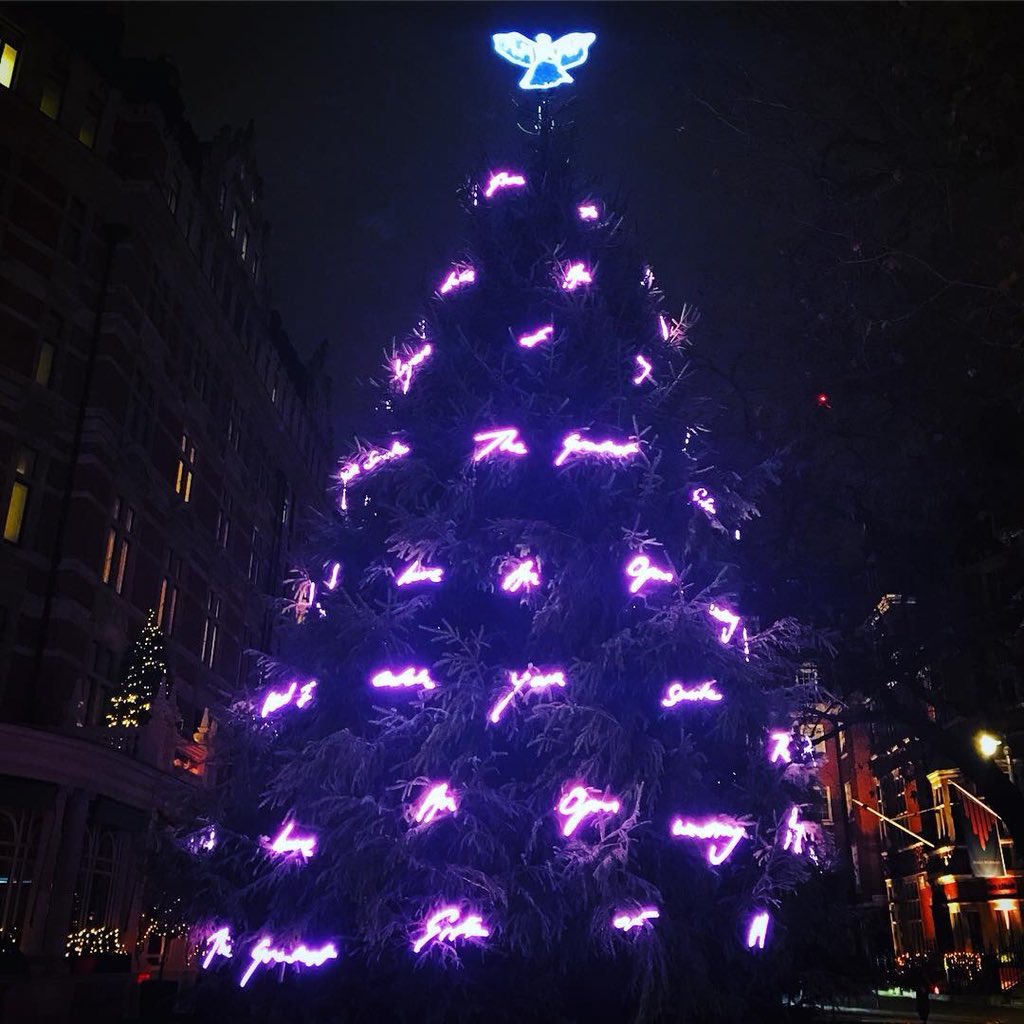 LightInitiative's tweet photo. Connaught Hotel Christmas Tree - Working for Tracey Emin Studio Light Initiative created and installed 93 ‘neon’ words, a wireless control system and bespoke rigging infrastructure, from engagement to delivery in 4 weeks...more info on our FB page. https://t.co/y2UZuXmZv3