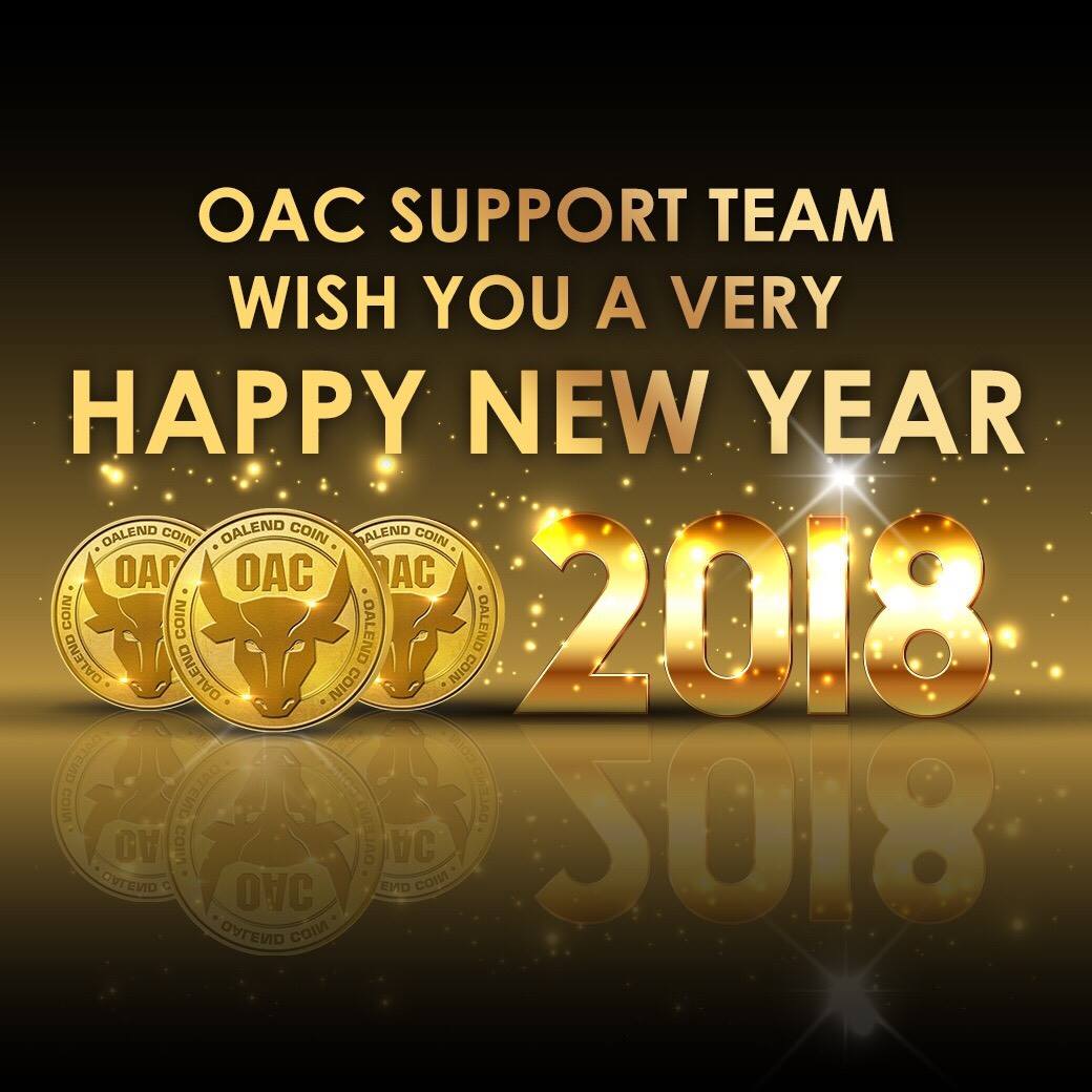 OACcoin's tweet photo. Wish you a Happy New Year!! 
May all the blessings to you in 2018!

On January 2018, there will be surprises and new services coming. Our Target price will hit $20! https://t.co/HNhSZAcM2C