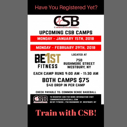 csbaseballcamps's tweet photo. Register today for Common Sense Baseball's Monday Holidays Winter Camps https://t.co/GBpPLu8c8Z https://t.co/kpe0Q8Xacw