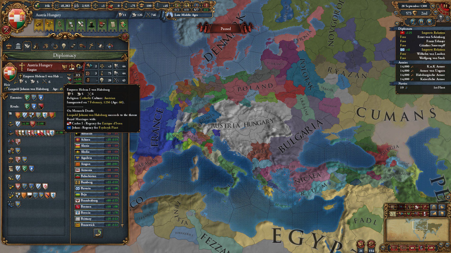 ゆう Eu4にありそうでなかった国家オーストリア ハンガリー帝国 神聖ローマ帝国解体後のオーストリア ハンガリー併合済 で安定度 ３でアウスグライヒ イベント発生 変態ってしたいけど イベント系のファイルようわからん T Co Qnxg2bmdxg