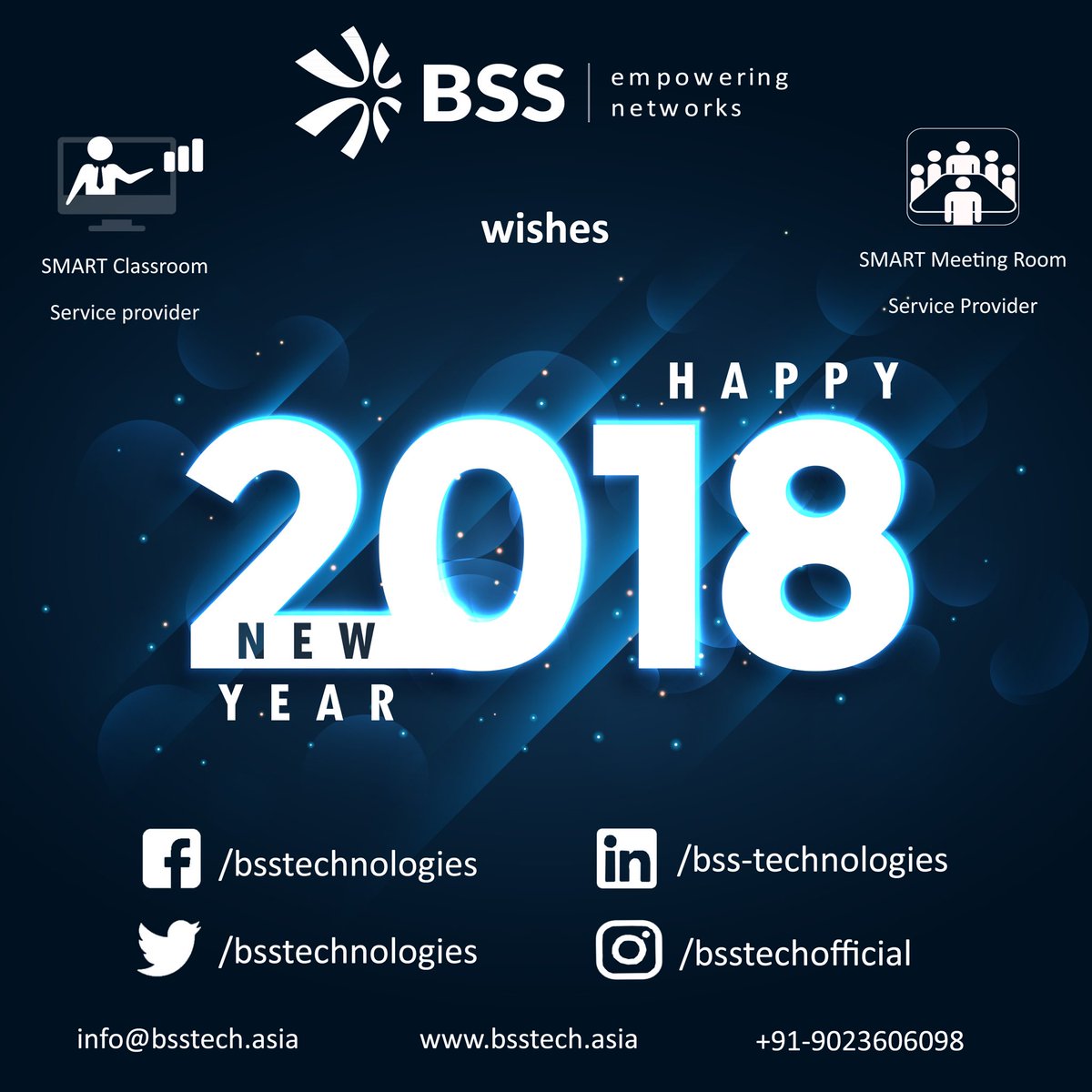bsstechnologies's tweet photo. Every end marks a new beginning.
Keep your spirits and determination unshaken,
and you shall always walk the glory road.
With courage, faith and great effort,
you shall achieve everything you desire.
BSS wishes you a very Happy New Year.
#NewYear2018 #BSSTech #DigitalIndia https://t.co/BHQCuMwRmX