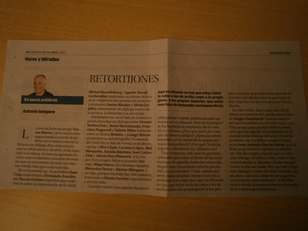 Txema, allá va una columna que te dediqué el 20 de abril. Feliz 2018.