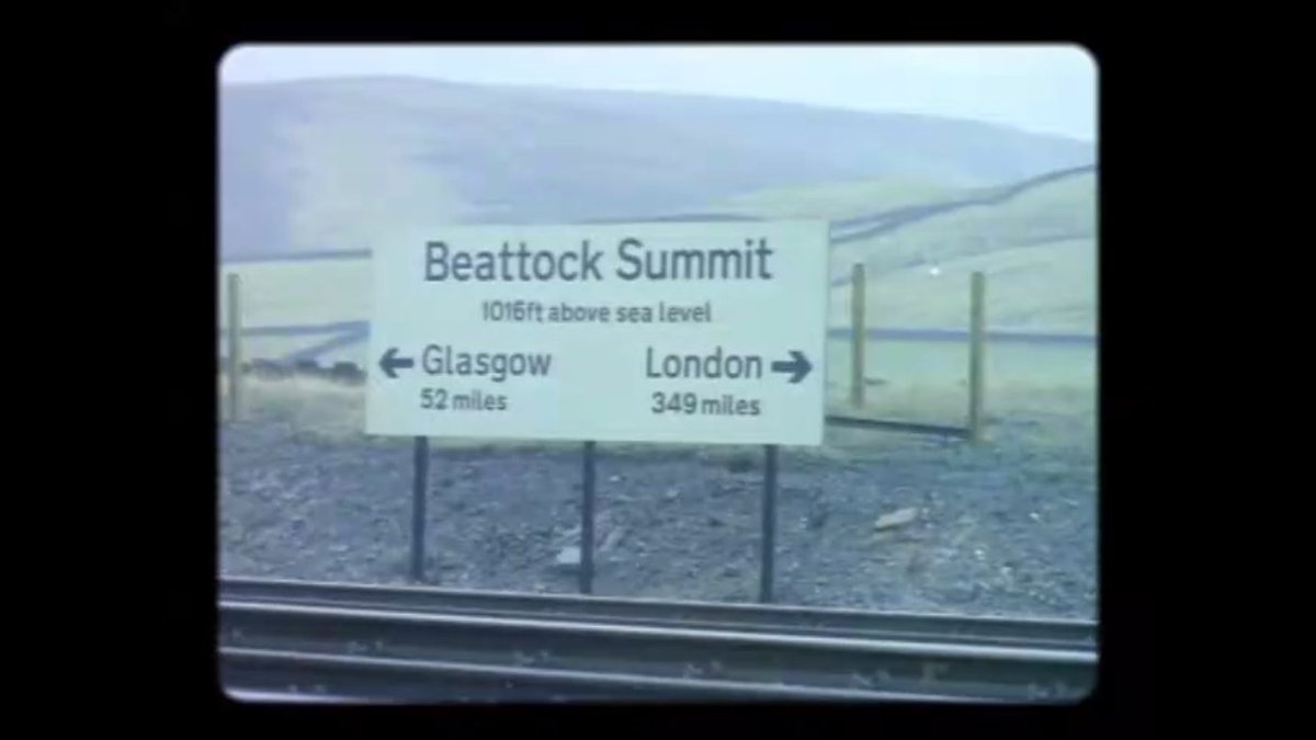 _doublearrow's tweet photo. Here's another featuring the sign at Beattock Summit which was set in Transport rather than #RailAlphabet suggesting a possible installation date earlier than 1965, when the BR Board was still considering Transport for its house typeface... https://t.co/zDUSXOHge5