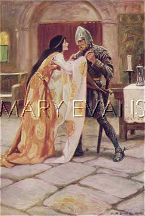 WakeHereward's tweet photo. #Torfrida is shocked to see #Hereward and falls into his arms. They married in #Flanders & the #GestaHerwardi says Hereward brought her to the #Fenlands & she eventually became a nun in #CrowlandAbbey, where legend says they are buried together side by side.
Image: #ArthurADixon https://t.co/gzzTEGjq1k