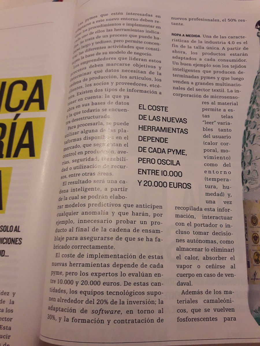 isabelcordova_s's tweet photo. #Positivo: "Las #telasinteligentes permitirán ropa adaptada no sólo al gusto o medidas anatómicas del cliente, sino a sus condiciones #fisiológicas: la sudoración, la temperatura corporal, la salud....Los productos (ropa) estarán adaptados a cada #consumidor" vía @laeconomica. https://t.co/yeJoHbqF3Y