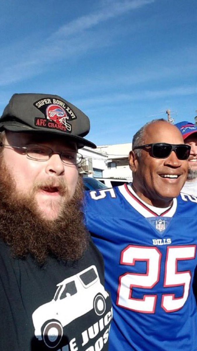 Final_Fnl's tweet photo. Love the Buffalo Bill's Jackass wearing the runner-up Super Bowl hat #buffalobills #OJsucks https://t.co/hkM47S96tR