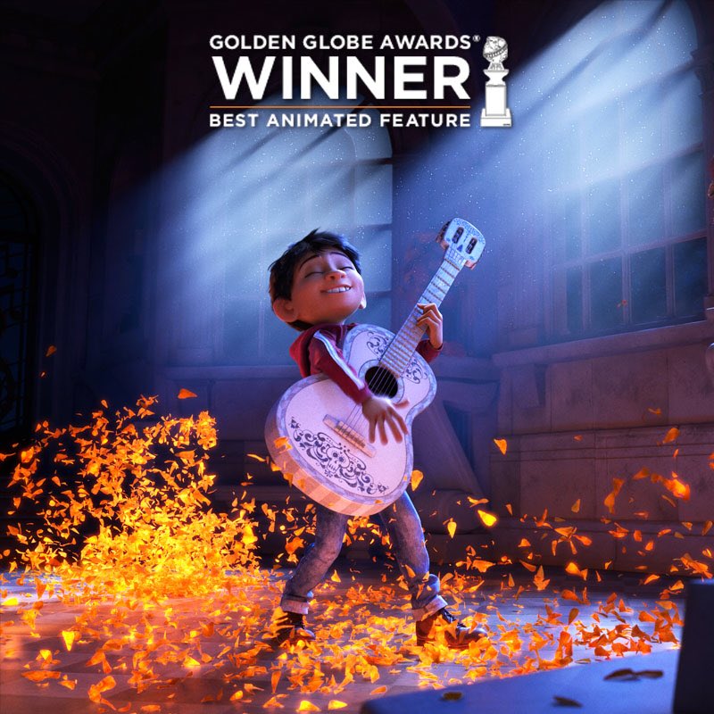 Congrats to the cast and crew of #PixarCoco on the #GoldenGlobes win for Best Animated Feature!