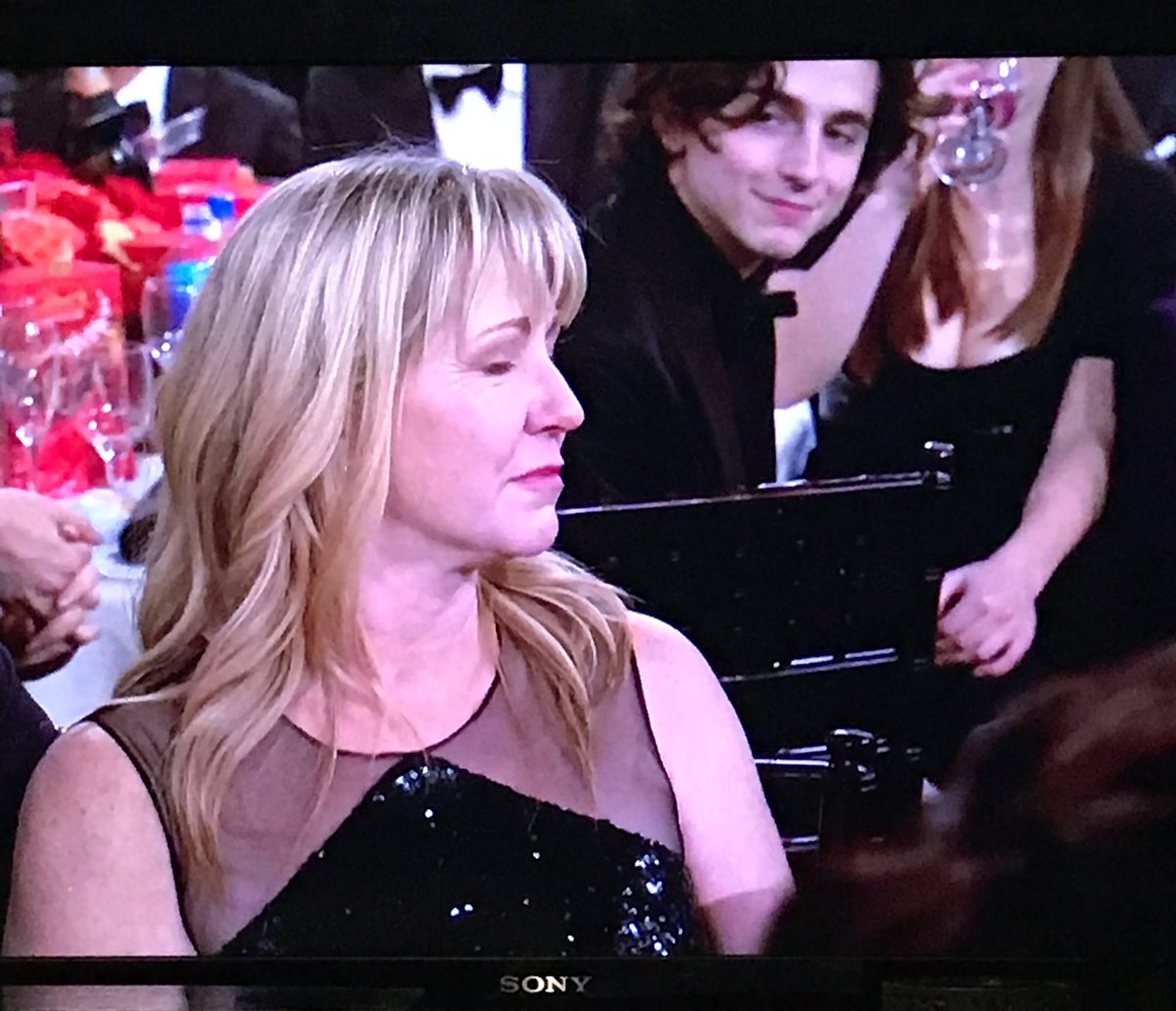 asianbabythey's tweet photo. timothée realizing THE tonya harding is sitting right next to him is a mood https://t.co/zCUmSDyBnt