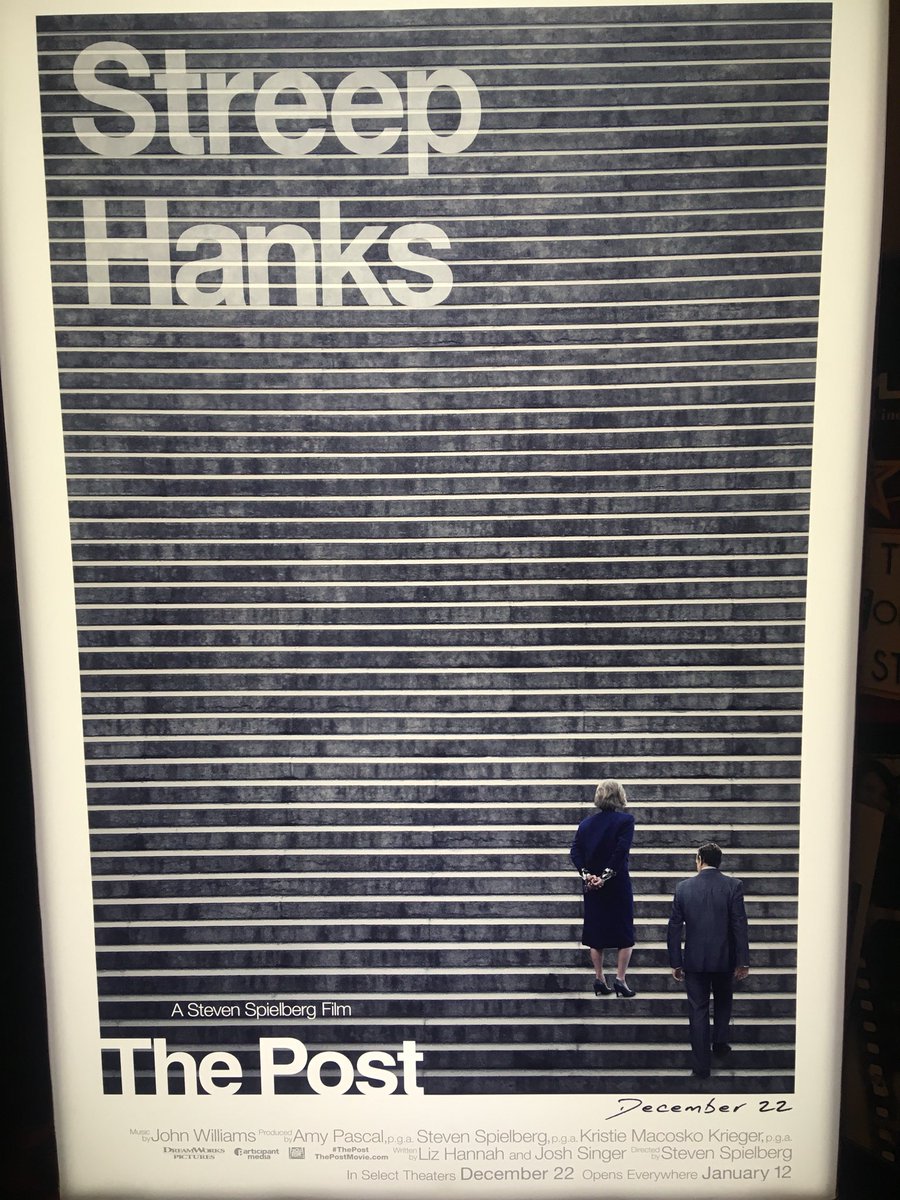 TheDivingJourno's tweet photo. It may be set almost half a century ago, but if - in a time of fake news - we needed a reminder of need for a professional, independent, free press @ThePostFilm is it. The audience in Chicago applauded at the end. Support the press and #buyanewspapertomorrow #journalism #thepost https://t.co/LvauPugw4D