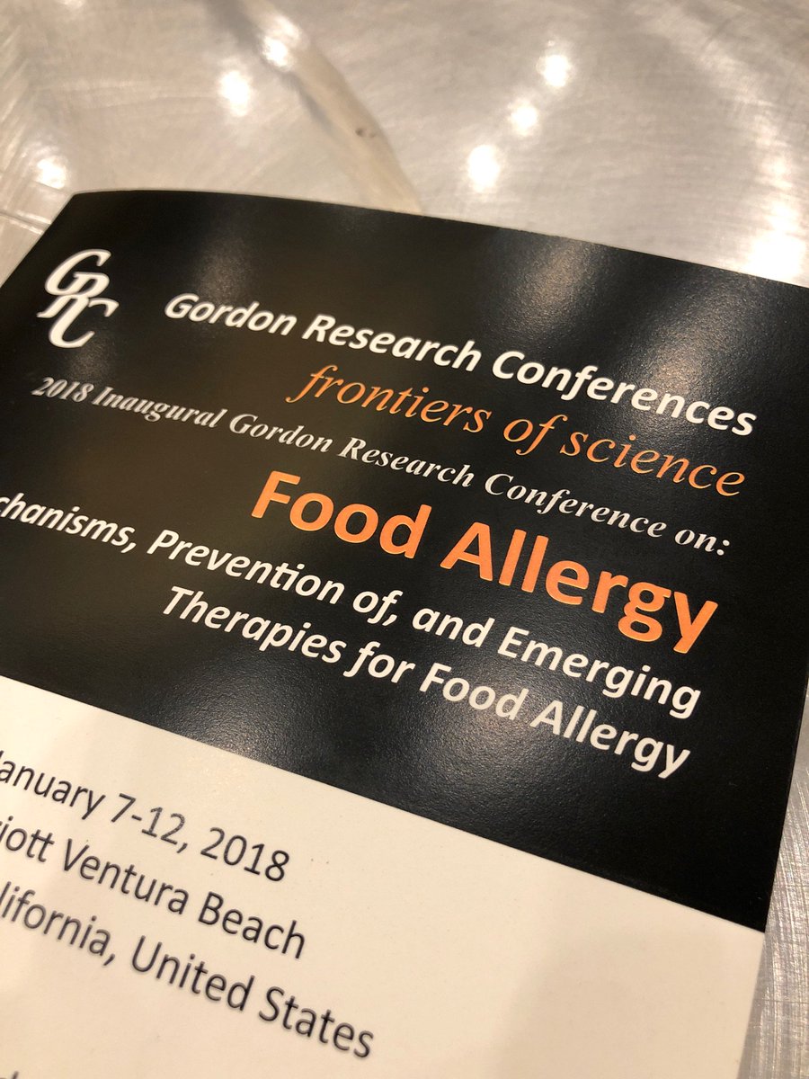 First Gordon Research Conference on #foodallergy about to start #foodallergygordon2018