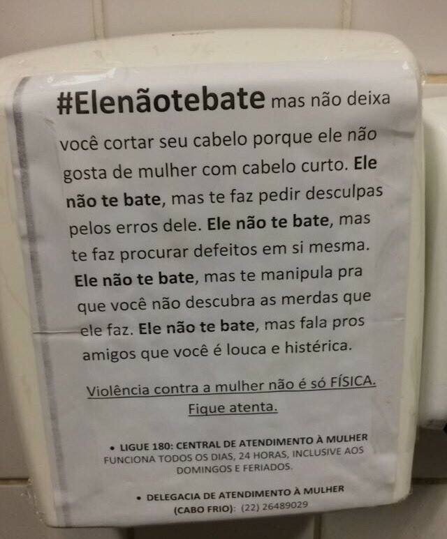 Violência contra a mulher não é só física.