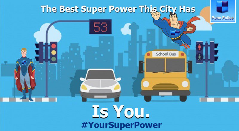 PuneCityPolice's tweet photo. A city is as strong as its people.
See something wrong?
Use #YourSuperPower
Click a Pic and Tweet. https://t.co/roi7jg1Sxe