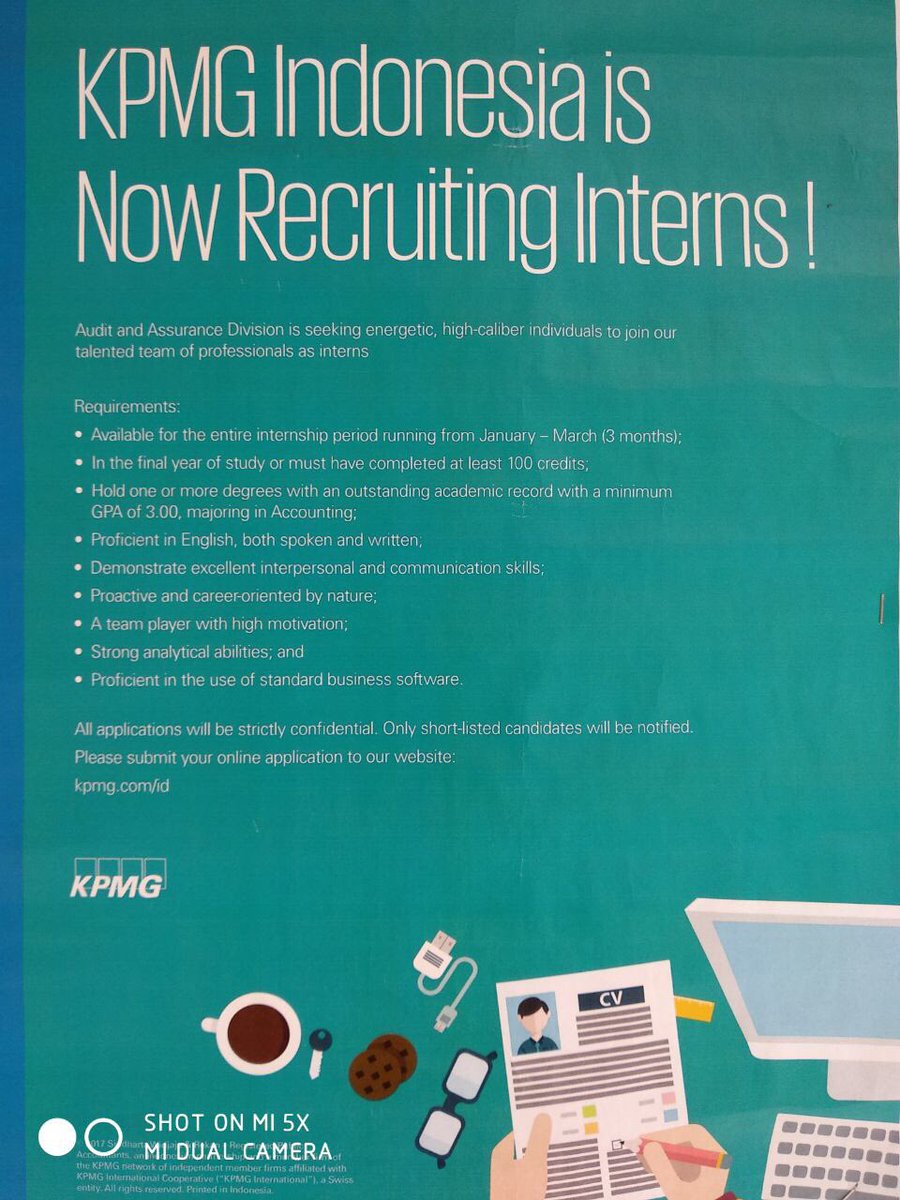 Lowongan Magang KPMG Indonesia. Apply kpmg.com/id