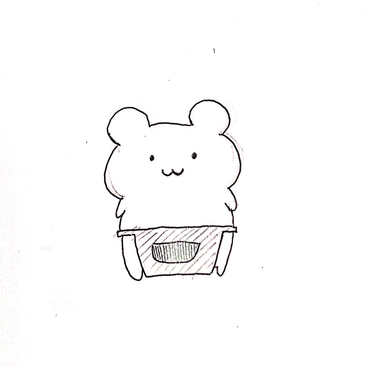 エプロンのはずがふんどしみたいになっちゃったはむちゃん 